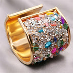 Rainbow Crystal Cuff Bracelet