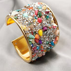 Rainbow Crystal Cuff Bracelet