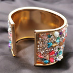 Rainbow Crystal Cuff Bracelet