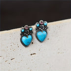 Boho Floral Heart Drop Earrings