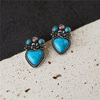 Boho Floral Heart Drop Earrings