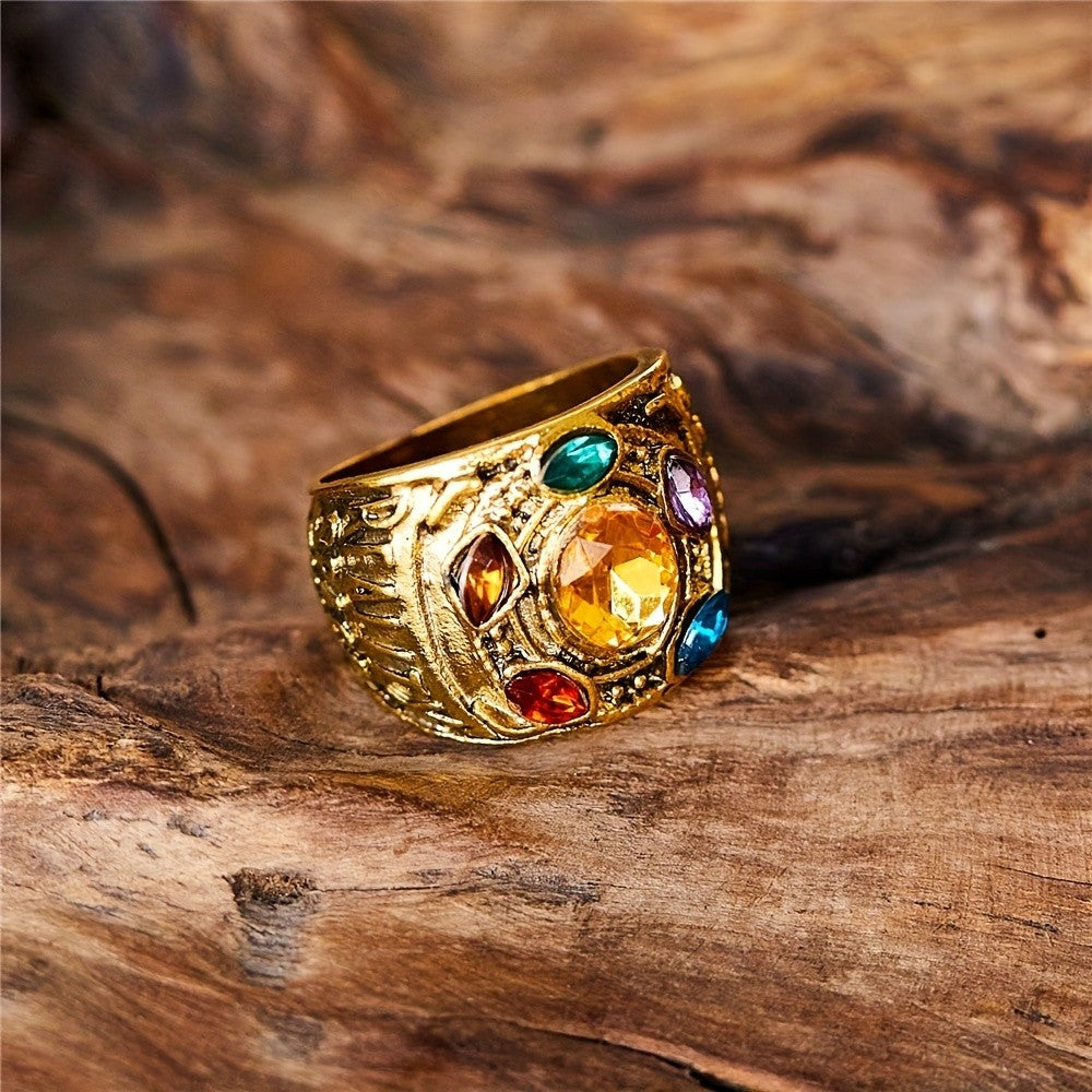 Boho Multicolor Gemstone Statement Ring