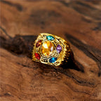 Boho Multicolor Gemstone Statement Ring
