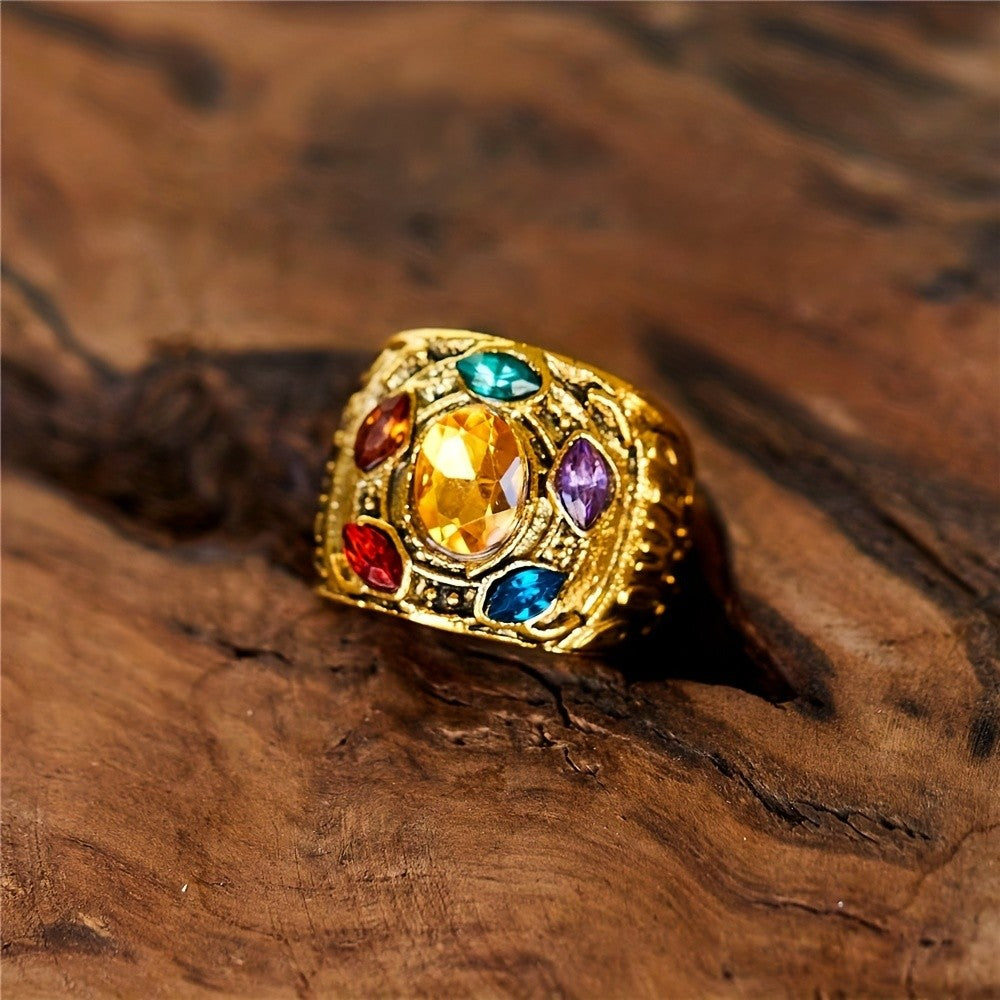 Boho Multicolor Gemstone Statement Ring