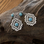 Geometric Turquoise Drop Earrings