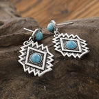 Geometric Turquoise Drop Earrings