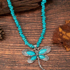 Boho Turquoise Dragonfly Necklace