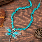 Boho Turquoise Dragonfly Necklace