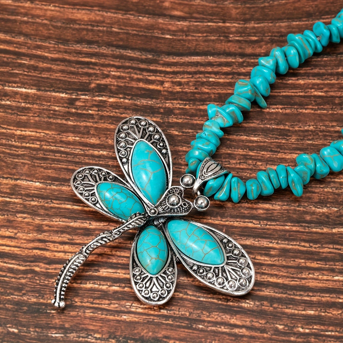 Boho Turquoise Dragonfly Necklace