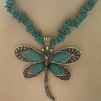 Boho Turquoise Dragonfly Necklace