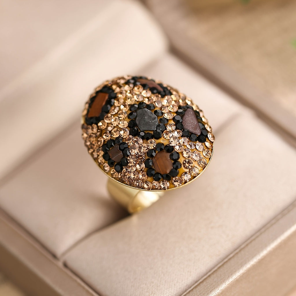 Bold Leopard Gemstone Ring