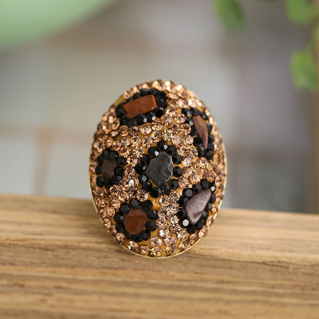 Bold Leopard Gemstone Ring
