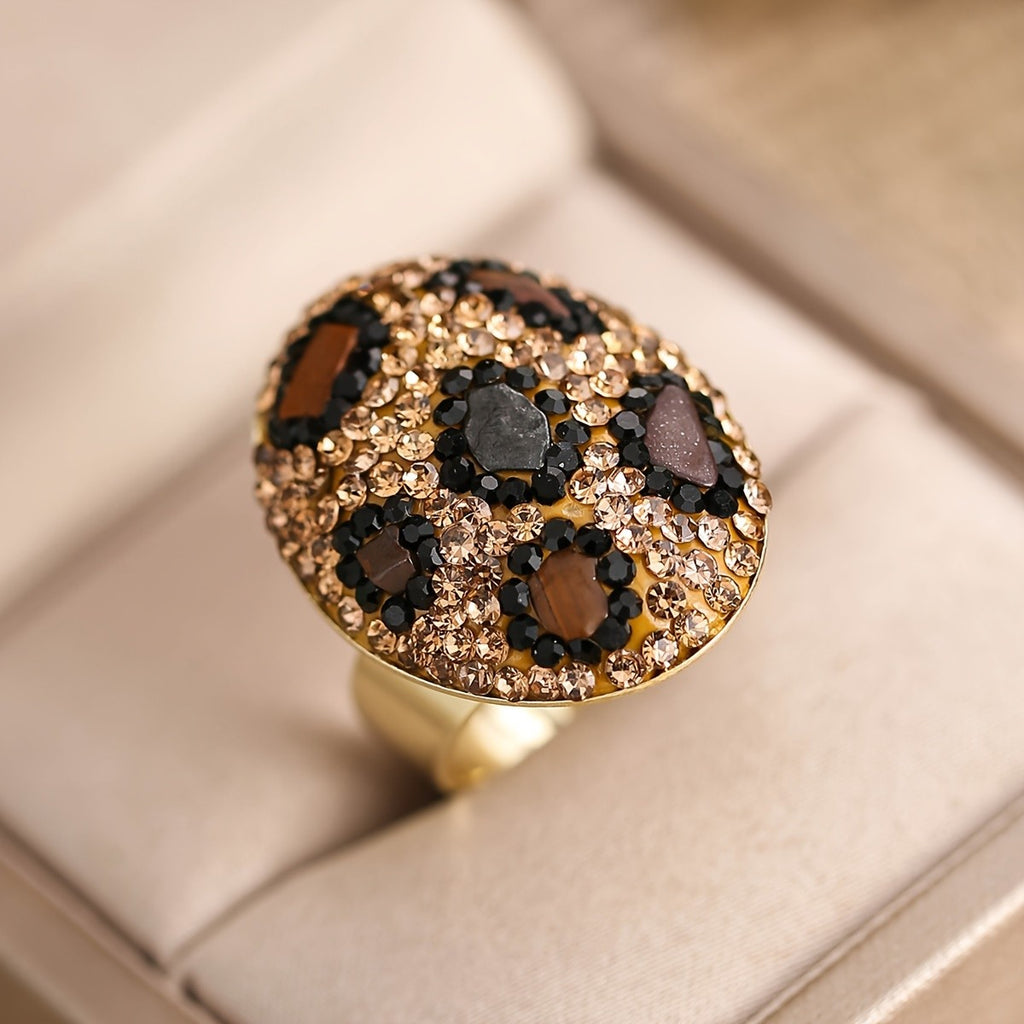 Bold Leopard Gemstone Ring