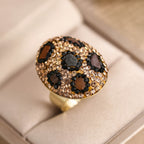 Bold Leopard Gemstone Ring