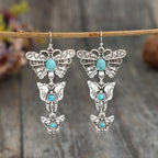 Whimsical Turquoise Butterfly Drop Earrings