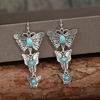 Whimsical Turquoise Butterfly Drop Earrings