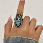 Boho Cactus Turquoise Statement Ring