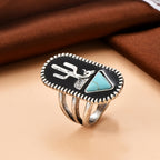 Boho Cactus Turquoise Statement Ring