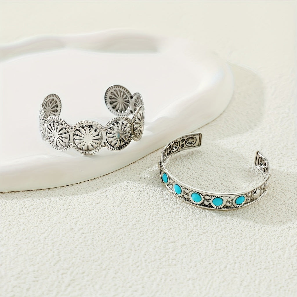 Turquoise Concho Bracelet Set