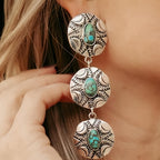Boho Turquoise Moon Drop Earrings