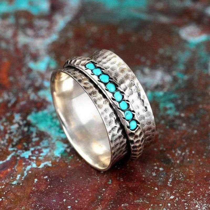 Boho Turquoise Spinner Ring
