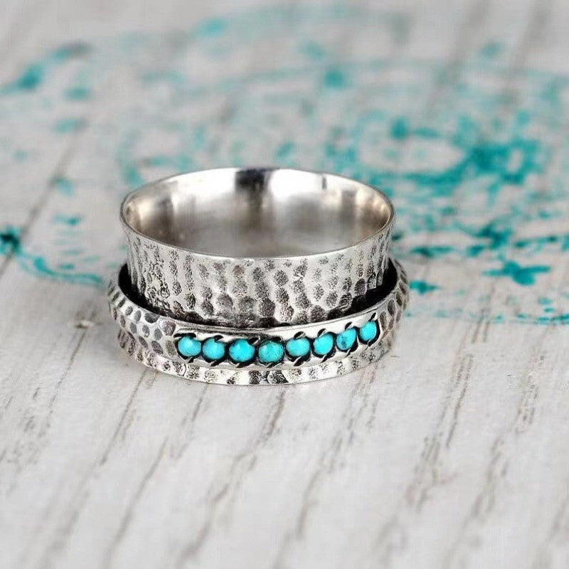 Boho Turquoise Spinner Ring