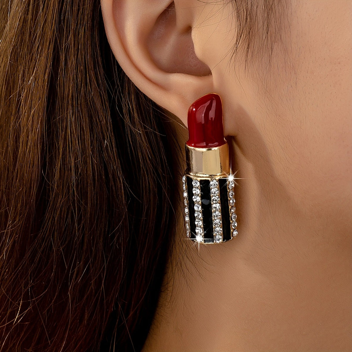 Bold Lipstick Drop Earrings