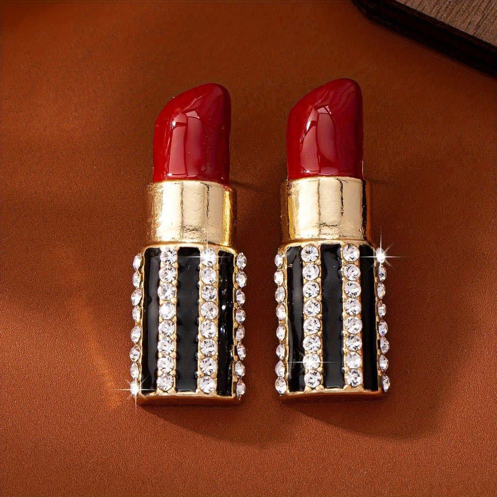 Bold Lipstick Drop Earrings