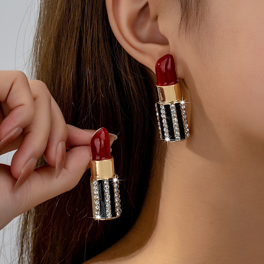 Bold Lipstick Drop Earrings