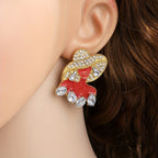 Whimsical Red Girl Drop Earrings