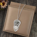 Boho Owl Leaf Pendant Necklace