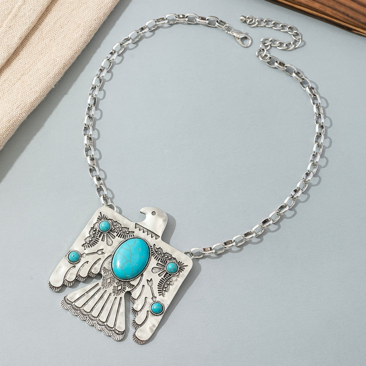 Boho Eagle Turquoise Necklace