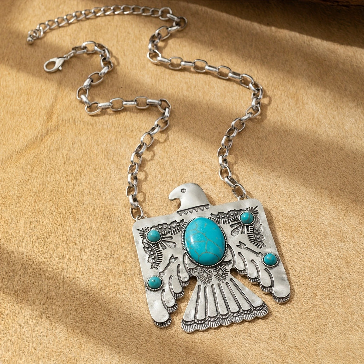 Boho Eagle Turquoise Necklace