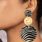 Zebra Print Tiered Drop Earrings