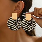 Zebra Print Tiered Drop Earrings