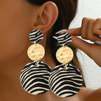 Zebra Print Tiered Drop Earrings
