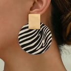 Zebra Print Tiered Drop Earrings