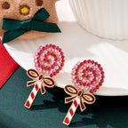 Festive Pink Candy Drop Earrings