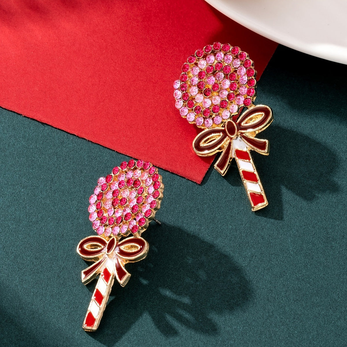 Festive Pink Candy Drop Earrings