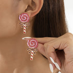 Festive Pink Candy Drop Earrings