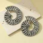 Bold Striped Spiral Drop Earrings