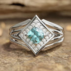 Geometric Blue Gemstone Statement Ring