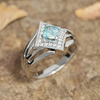 Geometric Blue Gemstone Statement Ring