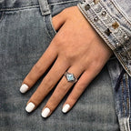 Geometric Blue Gemstone Statement Ring