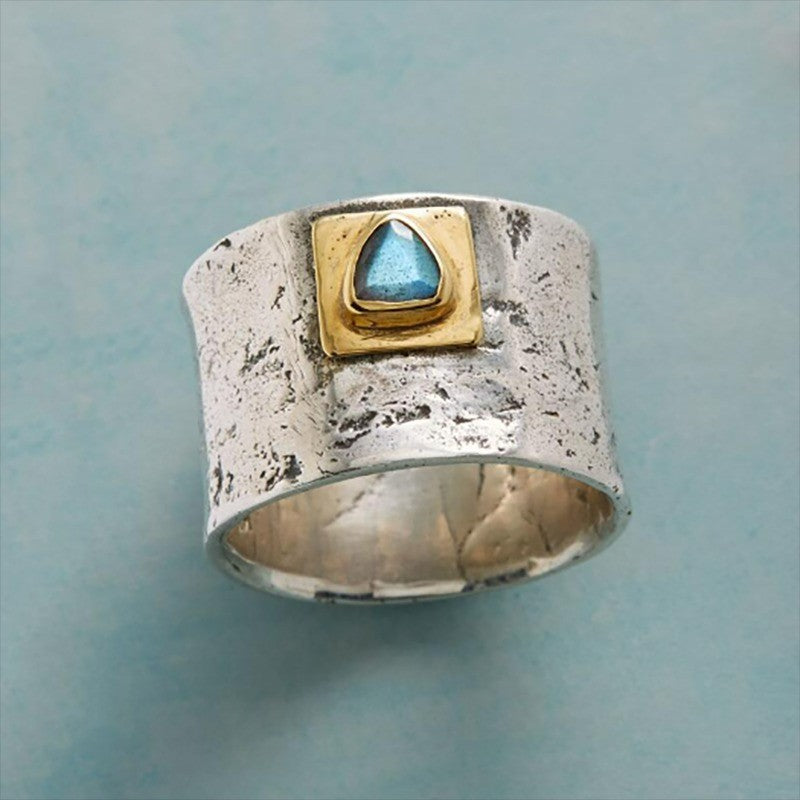 Textured Blue Gemstone Statement Ring