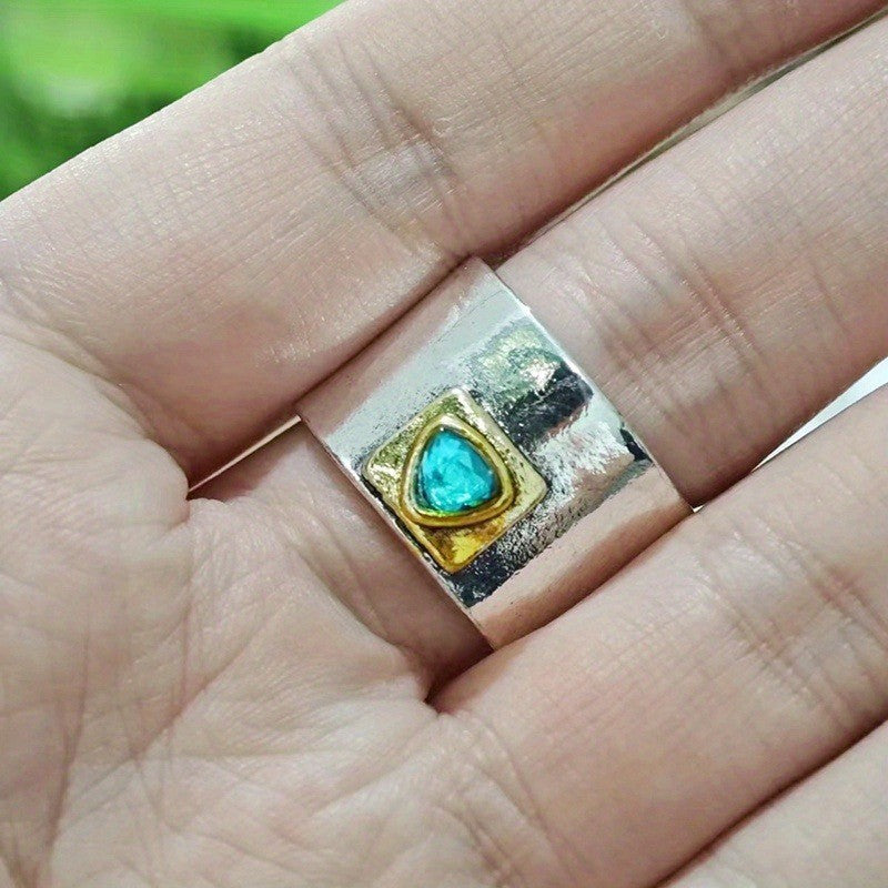 Textured Blue Gemstone Statement Ring