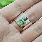 Textured Blue Gemstone Statement Ring