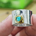 Textured Blue Gemstone Statement Ring