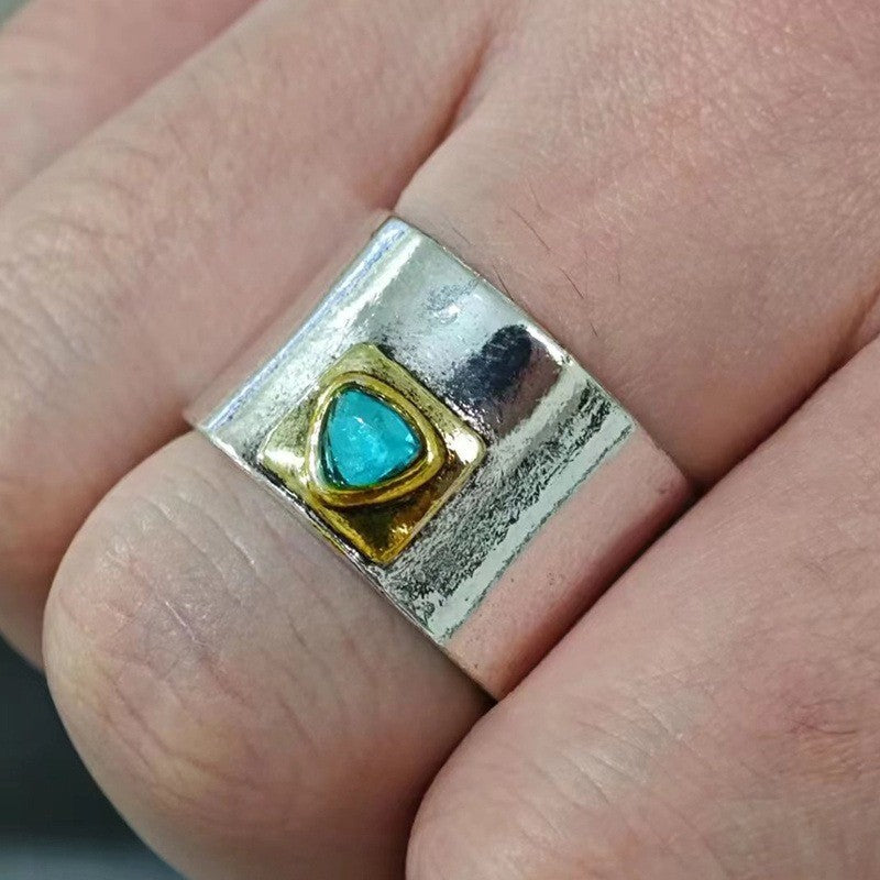 Textured Blue Gemstone Statement Ring