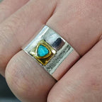 Textured Blue Gemstone Statement Ring